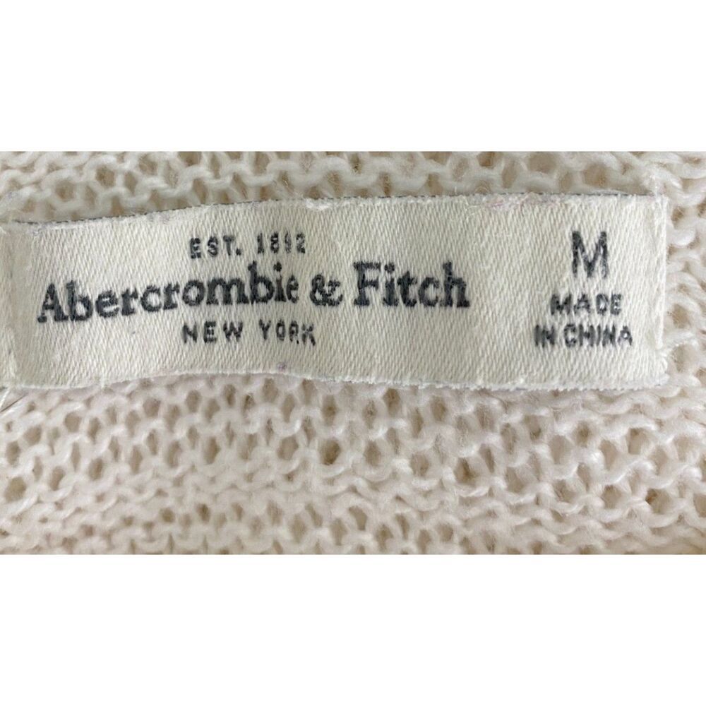 Abercrombie & Fitch White Lightweight Knit Hooded Sweater - Picture 3 of 6